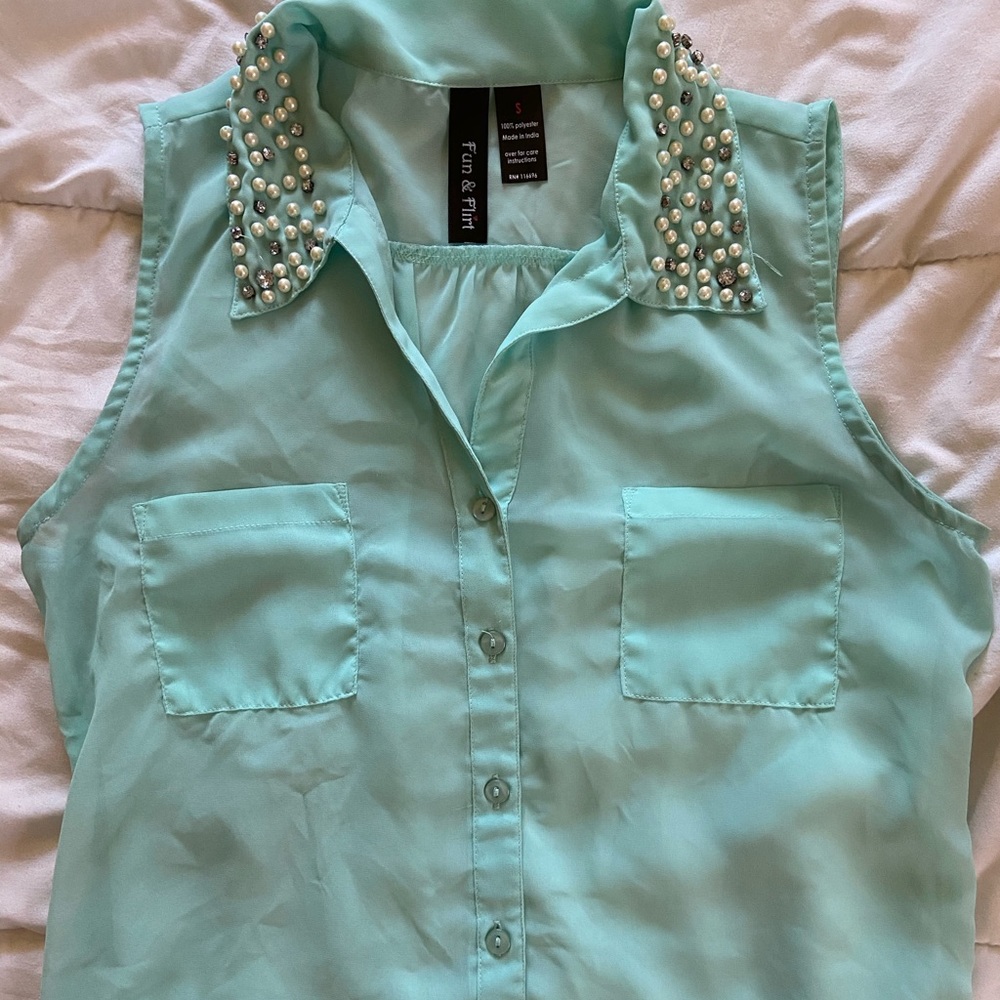 Mint Green Blouse
